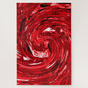 Puzzle Diseño de Swirl negro rojo blanco