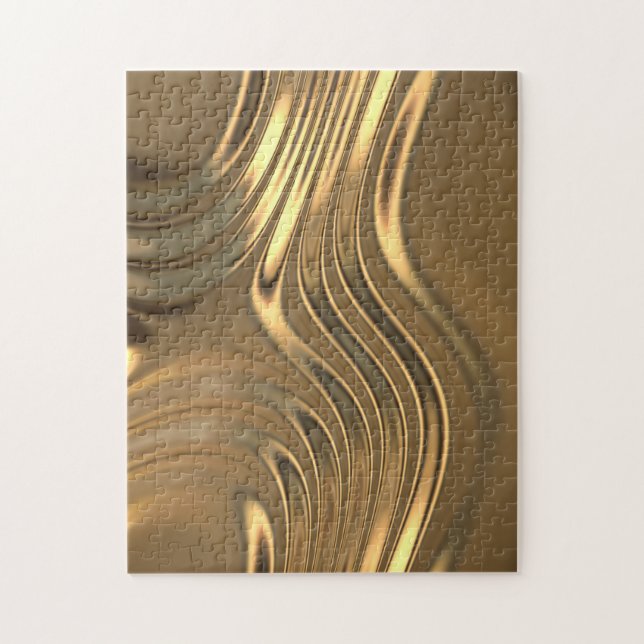 Puzzle Diseño de Swirling Metalizado Gold (Vertical)