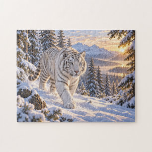Puzzle Diseño de Tigre Blanco Nevado
