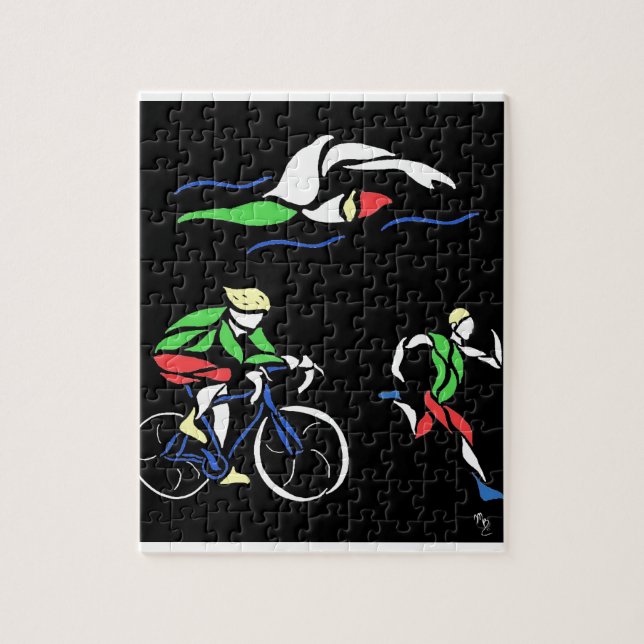 Puzzle Diseño de triatlón colorido (Vertical)