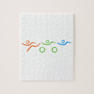 Puzzle Diseño de triatlón fresco y único