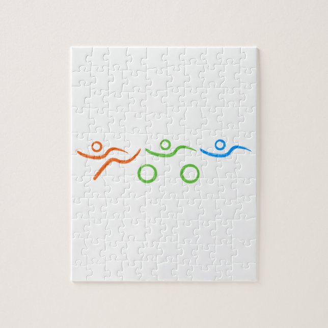 Puzzle Diseño de triatlón fresco y único (Vertical)