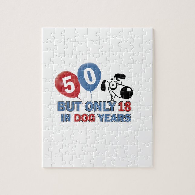 Puzzle diseño del cumpleaños de 50 años (Vertical)