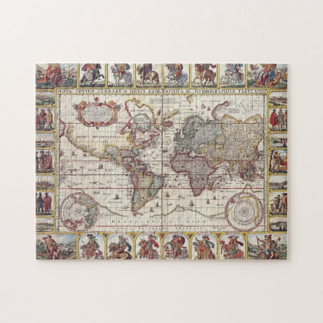 Puzzle Diseño del mapa del viejo mundo antiguo de la anti (Horizontal)