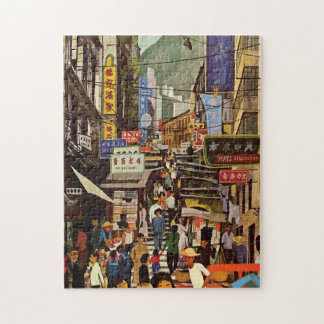 Puzzle Diseño del mercado de la calle de Hong Kong
