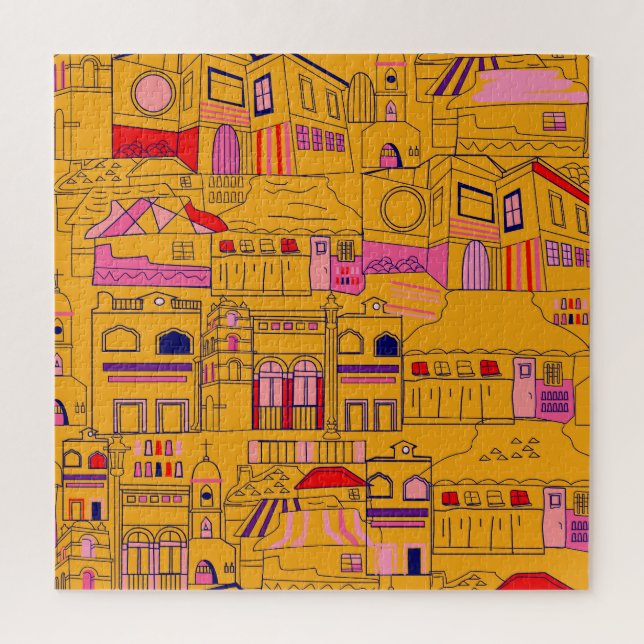 Puzzle Diseño del patrón mexicano sin foco textil (Vertical)