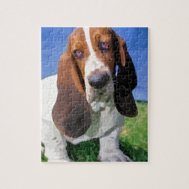 Puzzle Diseño del perro de Basset Hound (Vertical)