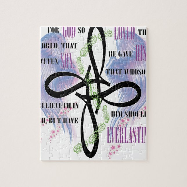 Puzzle Diseño del tatuaje del 3:16 de Juan (Vertical)