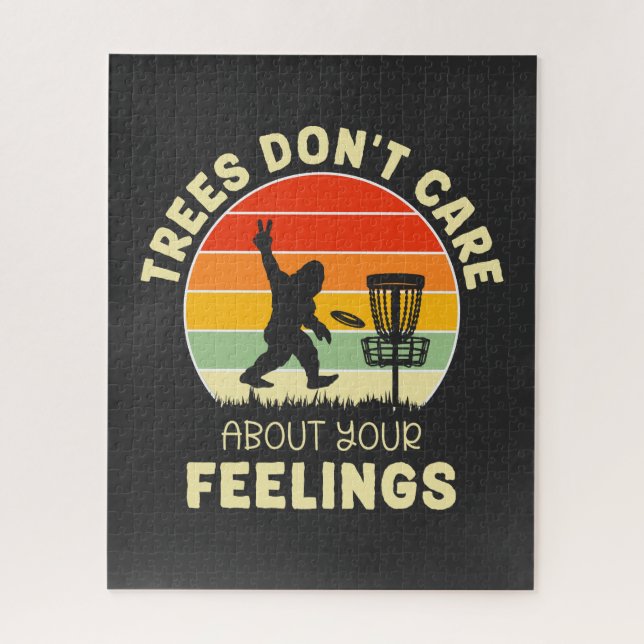 Puzzle Diseño divertido de disco retro de golf | Frisbee  (Vertical)