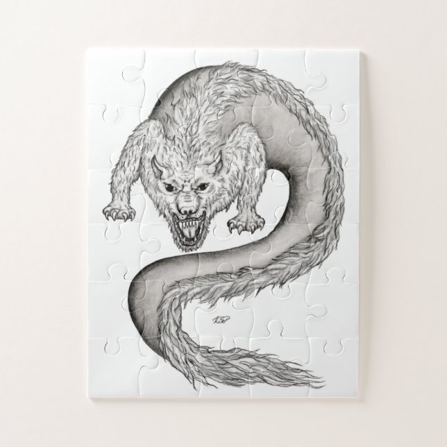 Puzzle Diseño en blanco y negro de Wolfdragon (Vertical)