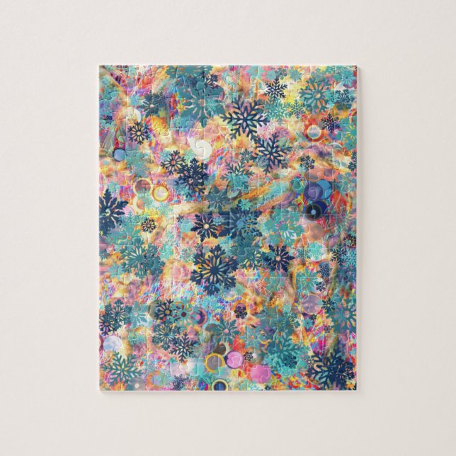 Puzzle Diseño extremadamente mixto con copos de nieve (Vertical)