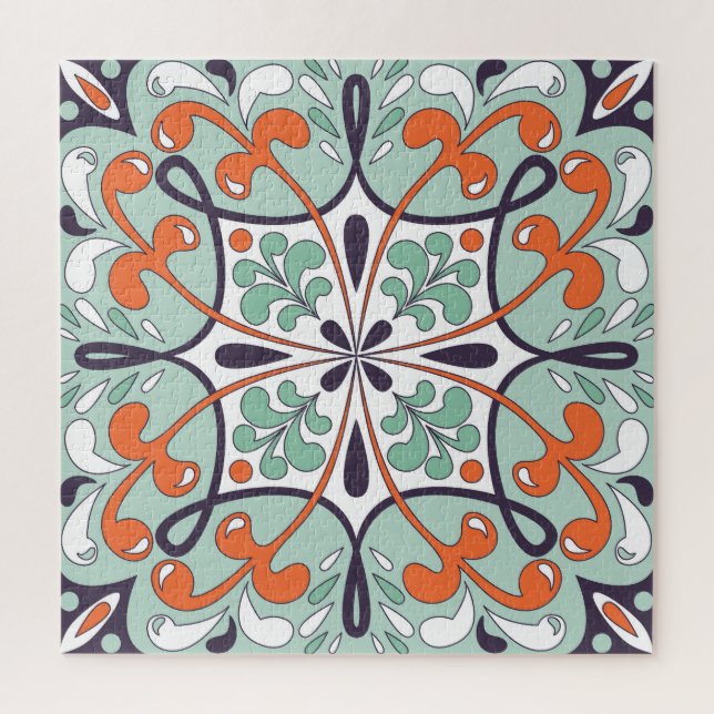 Puzzle Diseño floral de mosaico oriental marroquí (Vertical)