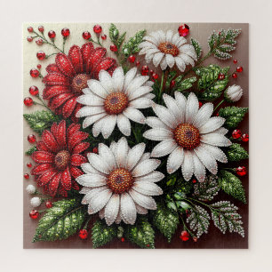 Puzzle Diseño floral intrincado con joyas