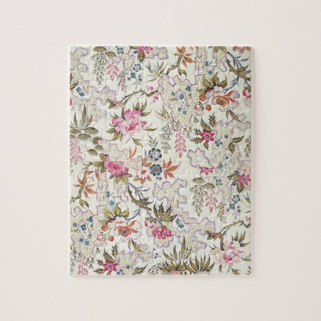 Puzzle Diseño floral para el material de seda con flujo (Vertical)