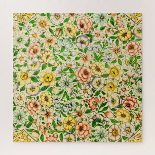 Puzzle Diseño floral tradicional de primavera india
