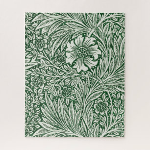 Puzzle diseño floral verde caléndula de william morris