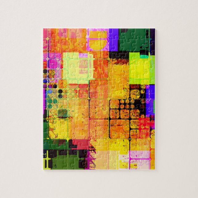 Puzzle Diseño geométrico multicolor funky (Vertical)