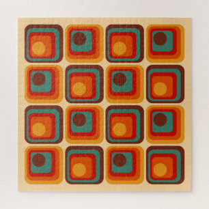 Puzzle Diseño geométrico retro Mod década de 1970