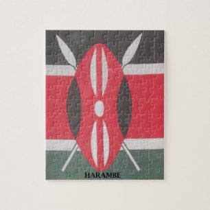 Puzzle Diseño Harambe Bandera Vintage de Kenia