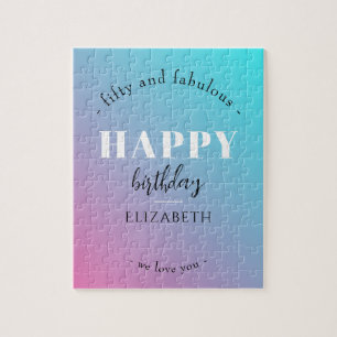 Puzzle Diseño Minimalista de cumpleaños en colores pastel