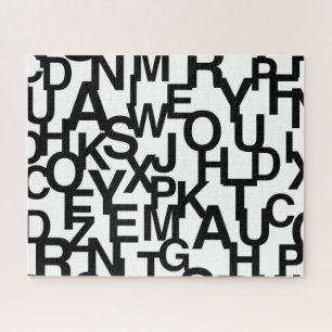 Puzzle Diseño moderno, abstracto y desordenado con letra