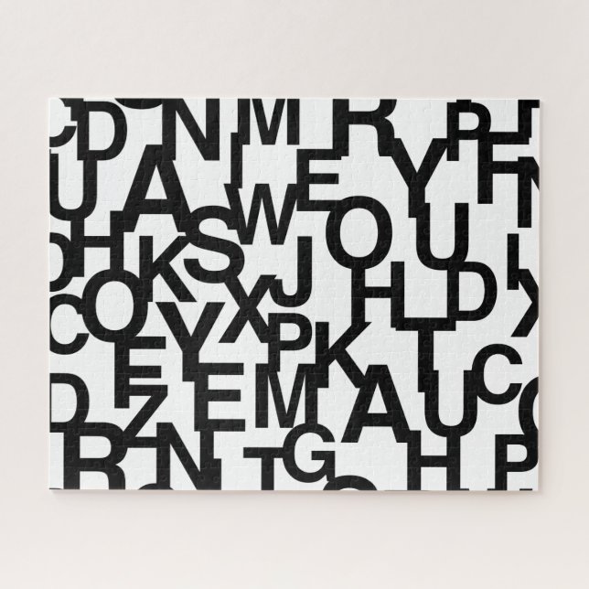 Puzzle Diseño moderno, abstracto y desordenado con letras (Horizontal)