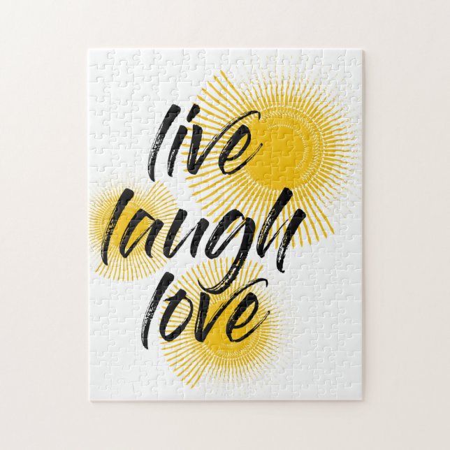 Puzzle Diseño moderno, alegre y de moda Live Laugh Love (Vertical)