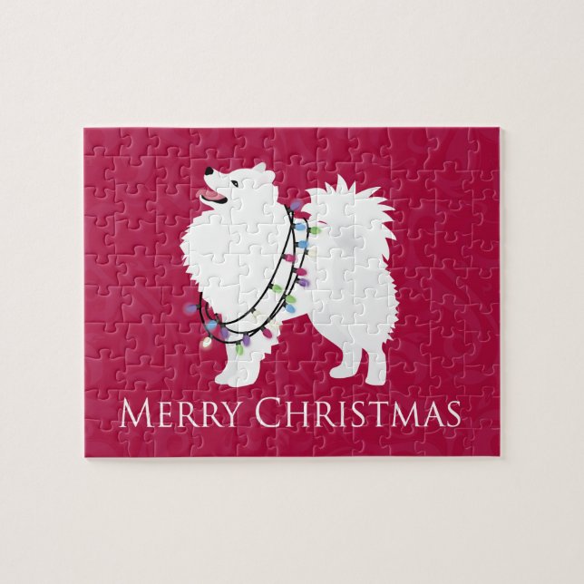 Puzzle Diseño navideño americano esquimo Dog Merry (Horizontal)