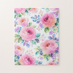 Puzzle Diseño personalizado de nombre boho floral al aman