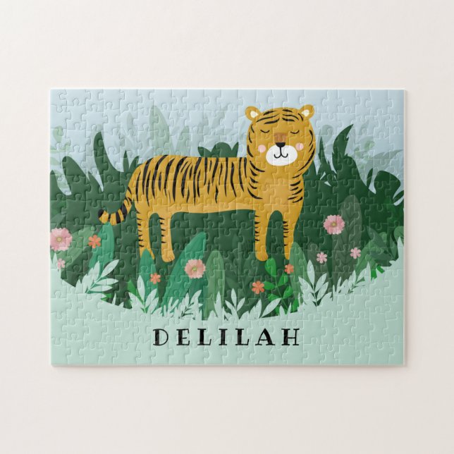 Puzzle Diseño salvaje de la jungla de tigres (Horizontal)