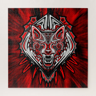 Puzzle Diseño Totémico Tribal Haida de Lobo