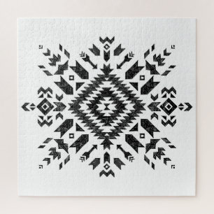 Puzzle Diseño tribal: blanco negro dibujado a mano