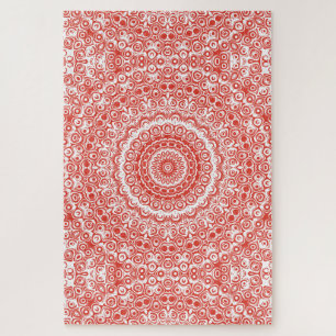 Puzzle Diseño Vermilion Mandala Red Kaleidoscope