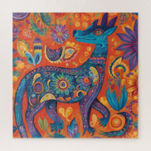 Diseño vibrante de Alebrijes en México tradicional