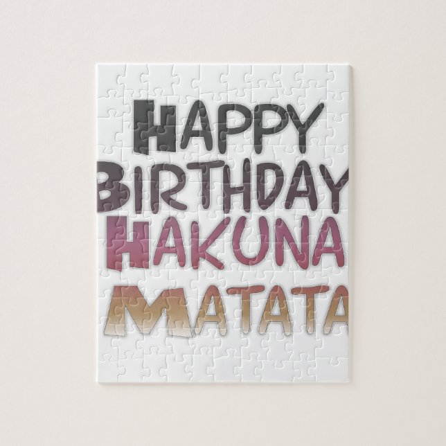 Puzzle Diseño Vibrante de Cumpleaños Hakuna Matata (Vertical)