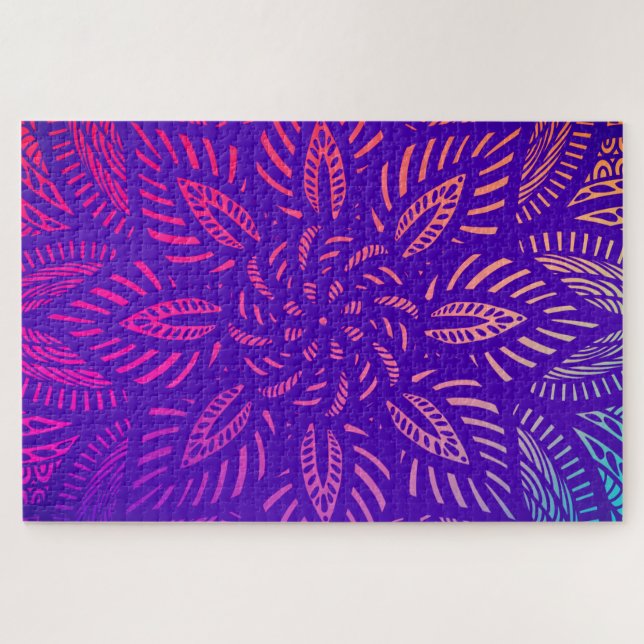 Puzzle Diseño Vibrante de Mandala (Horizontal)