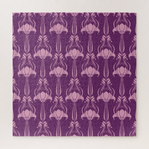 Puzzle Diseño violeta rosa de papel de escritorio floral