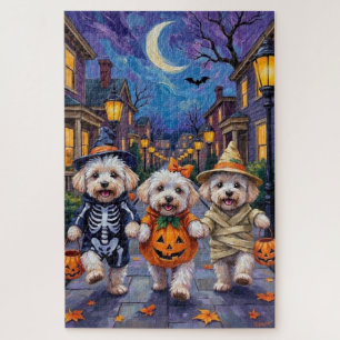 Puzzle Disfraces de Halloween para Bichon Frise haciendo 