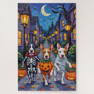 Puzzle Disfraces de Halloween para Bull Terrier haciendo 
