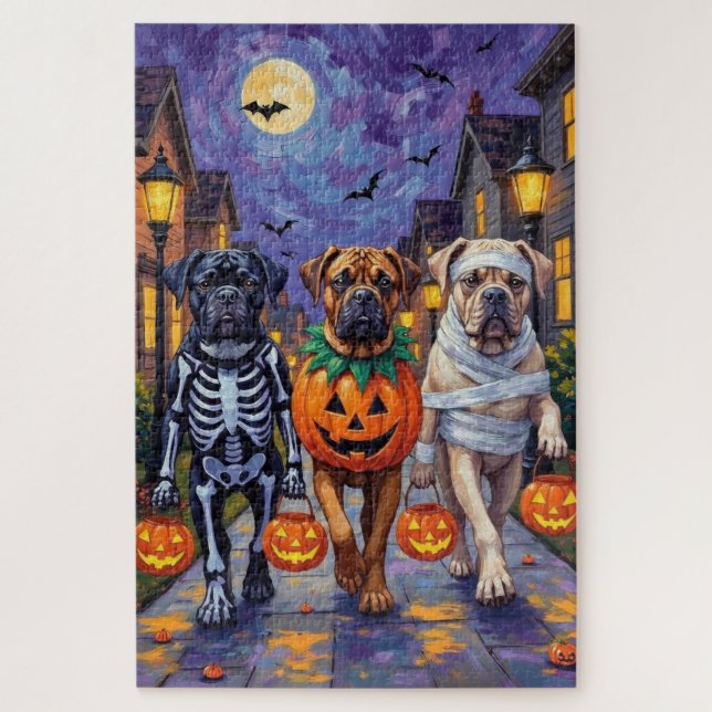 Puzzle Disfraces de Halloween para Bullmastiff haciendo ' (Vertical)