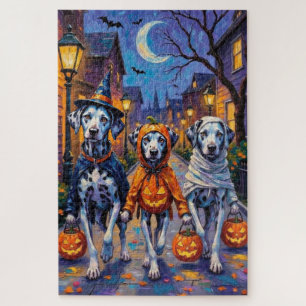Puzzle Disfraces de Halloween para pedir dulces de dálmat