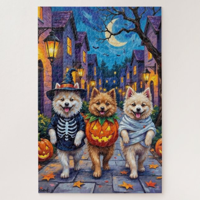 Puzzle Disfraces de Halloween para perros Samoyedo hacien (Vertical)