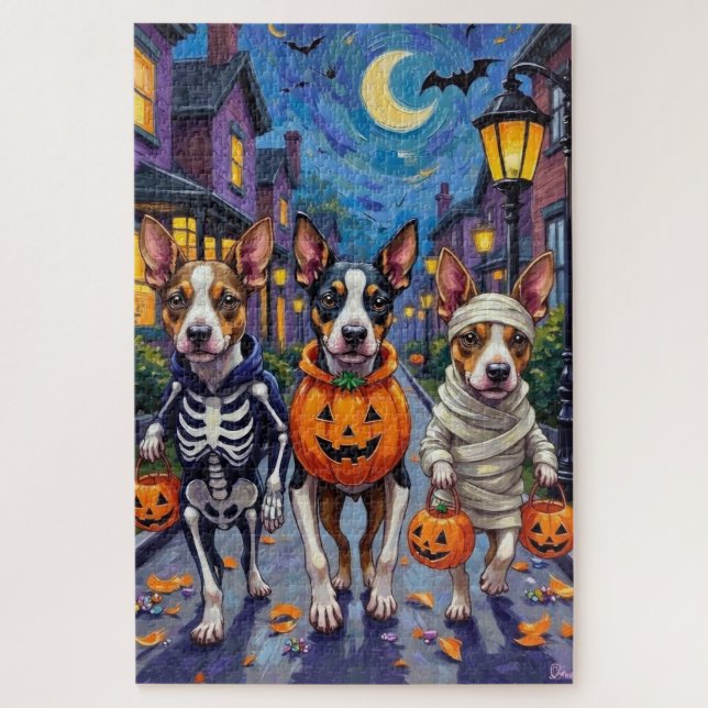 Puzzle Disfraces de Halloween para perros Terrier de la B (Vertical)