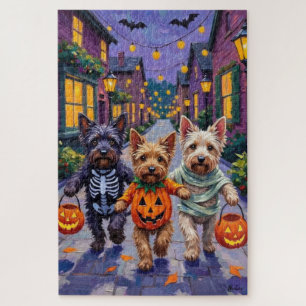 Puzzle Disfraces de Halloween para Skye Terrier haciendo 