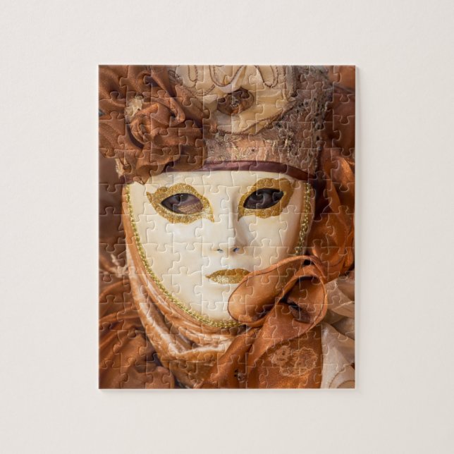 Puzzle Disfraz de Carnaval Naranja, Venecia (Vertical)
