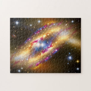 Puzzle Disparo ancho en el espacio de galaxia rosa y negr