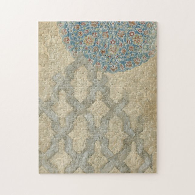 Puzzle Disposición floral de taparo plateado decorativo (Vertical)