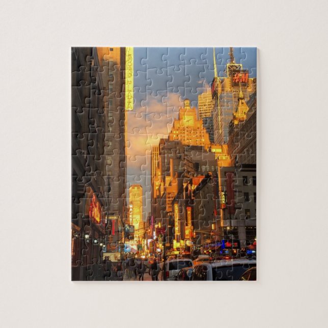 Puzzle Distrito de Sun del Teatro NYC Broadway de Nueva Y (Vertical)