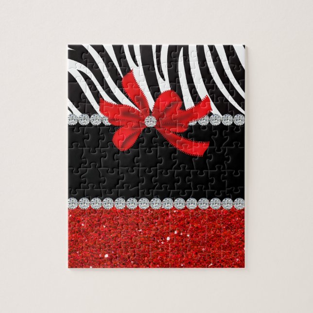 Puzzle Diva del diamante (purpurina rojo) (Vertical)