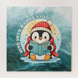 Puzzle Dive Into A Good Story Penguin Metal Art